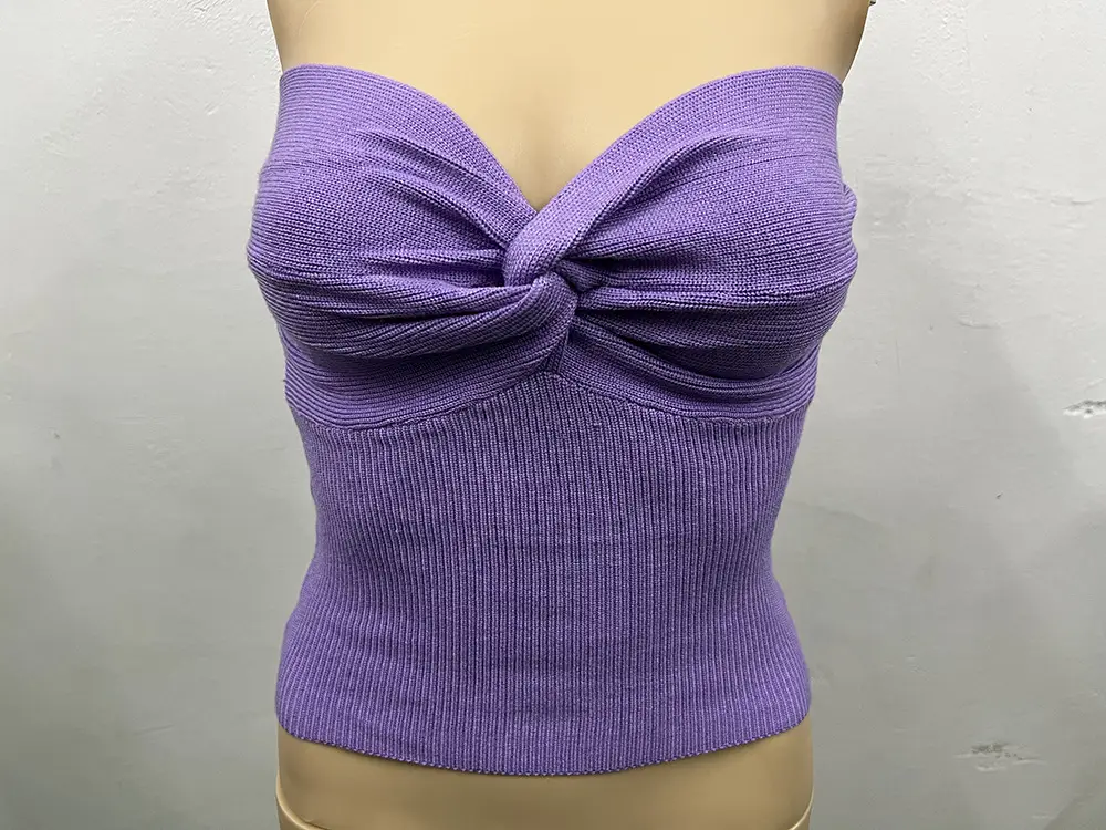 Purple Kink Knitted Sling Top for Women