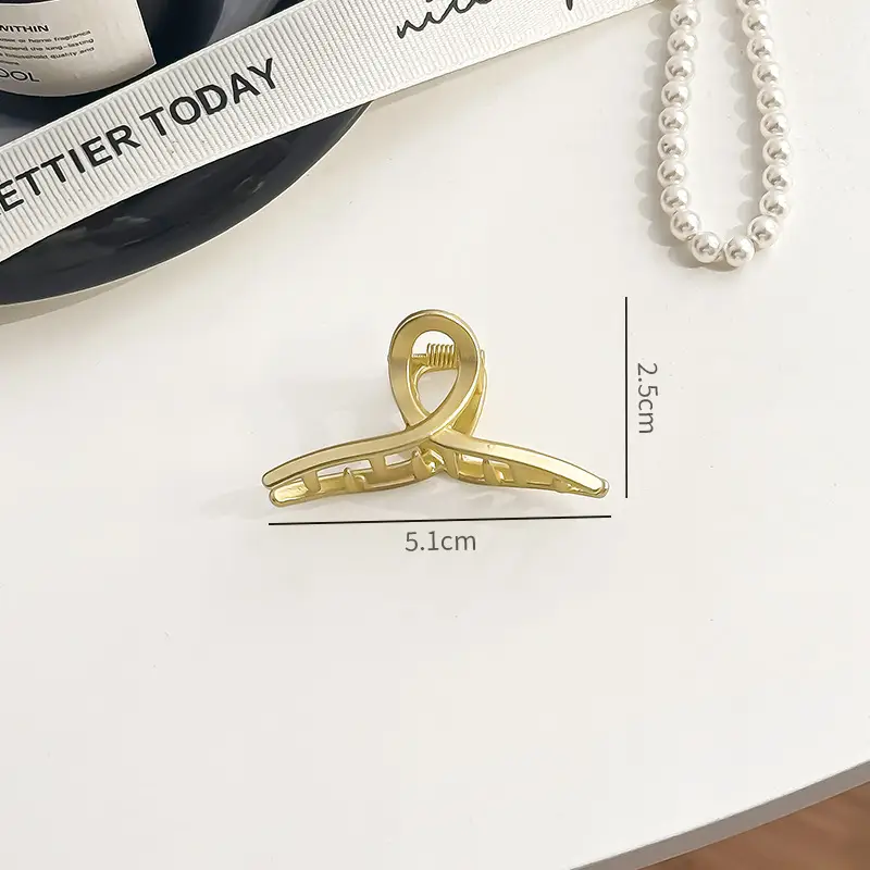 Gold Metal Hair Grip Clip for Women 4.4cm - Image 11