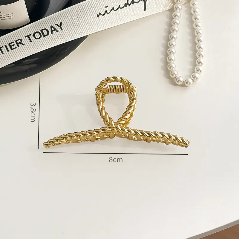 Gold Metal Hair Grip Clip for Women 4.4cm - Image 15