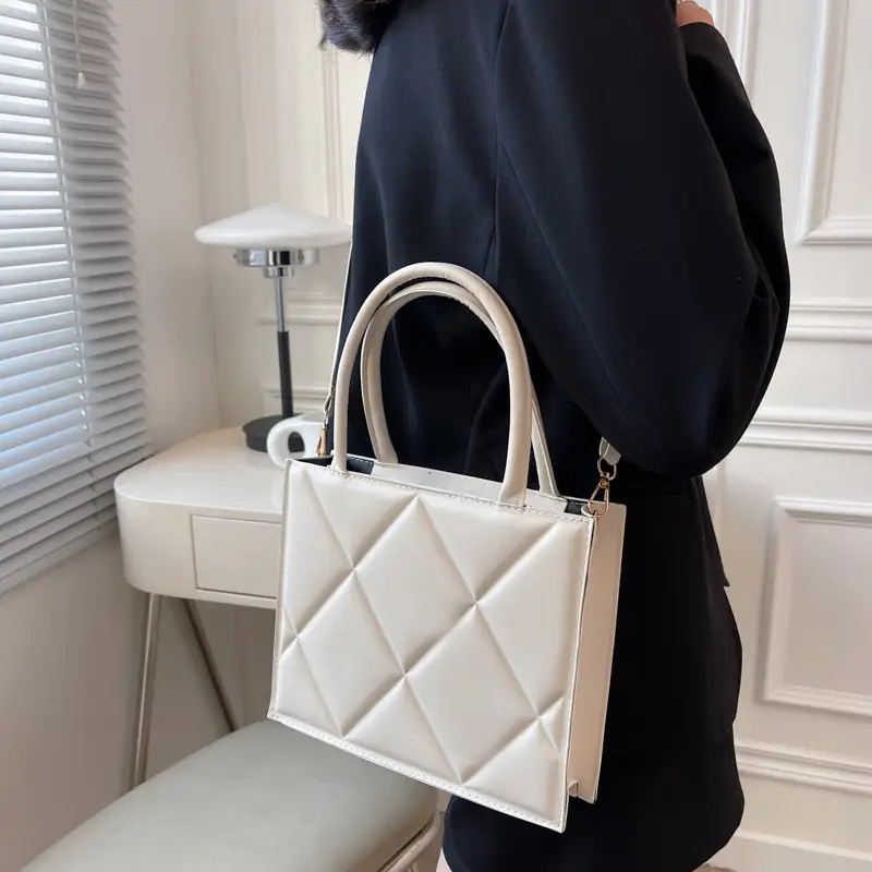 Black Quilted Shoulder Bag for Women 2022 College Use - Image 8