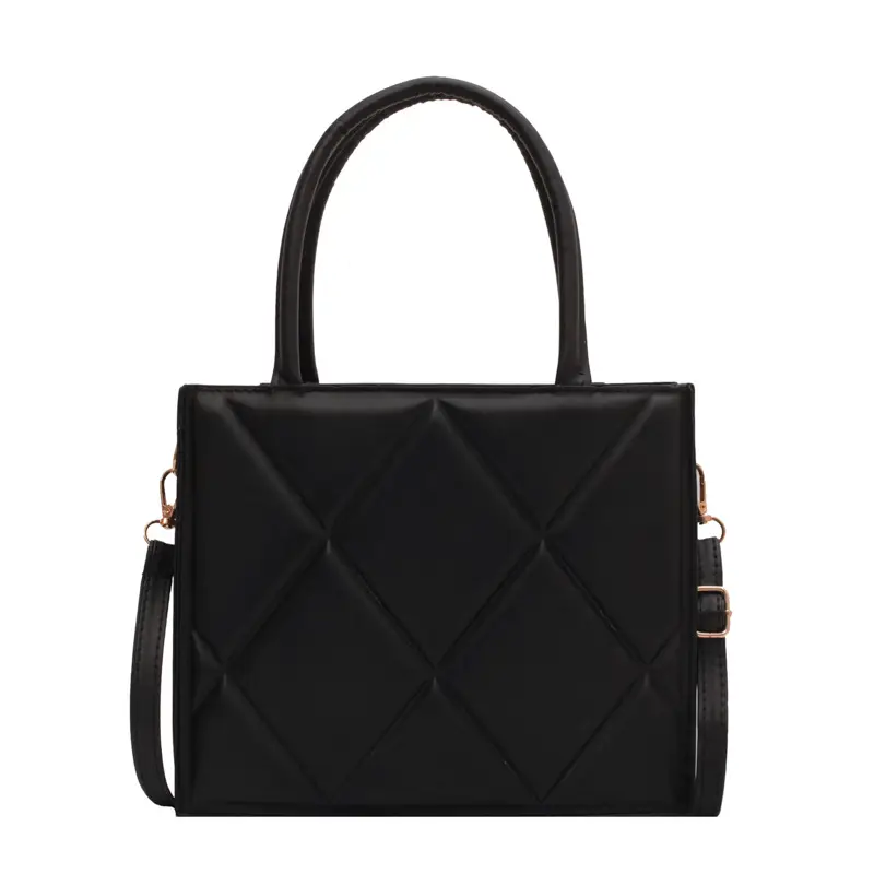 Black Quilted Shoulder Bag for Women 2022 College Use - Image 9
