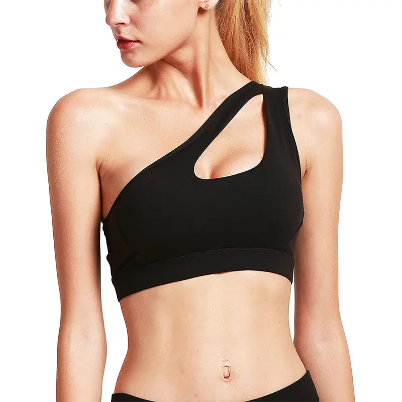 Women's One-Shoulder Tube Sports Bra White - Image 7