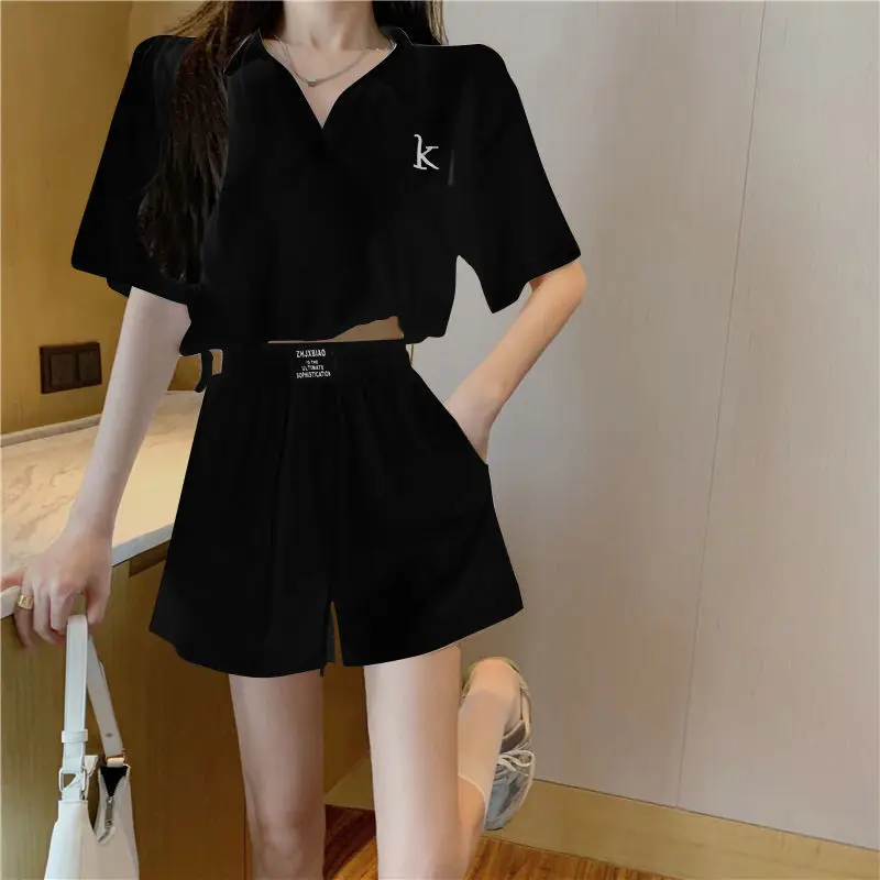Women's 2025 Casual Sports Suit White Loose Shorts Set