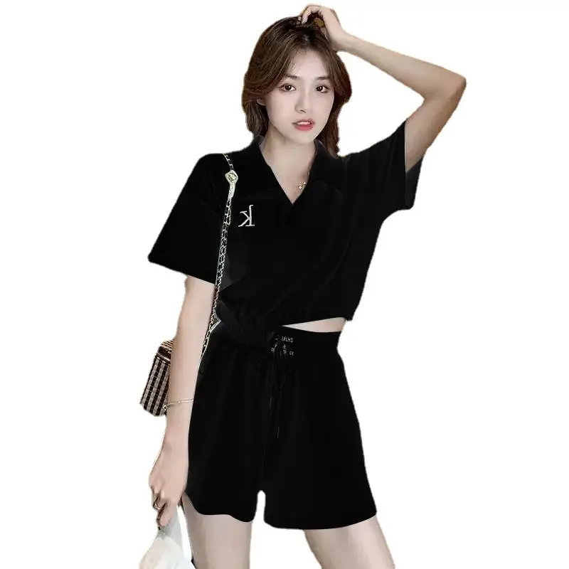 Women's 2025 Casual Sports Suit White Loose Shorts Set