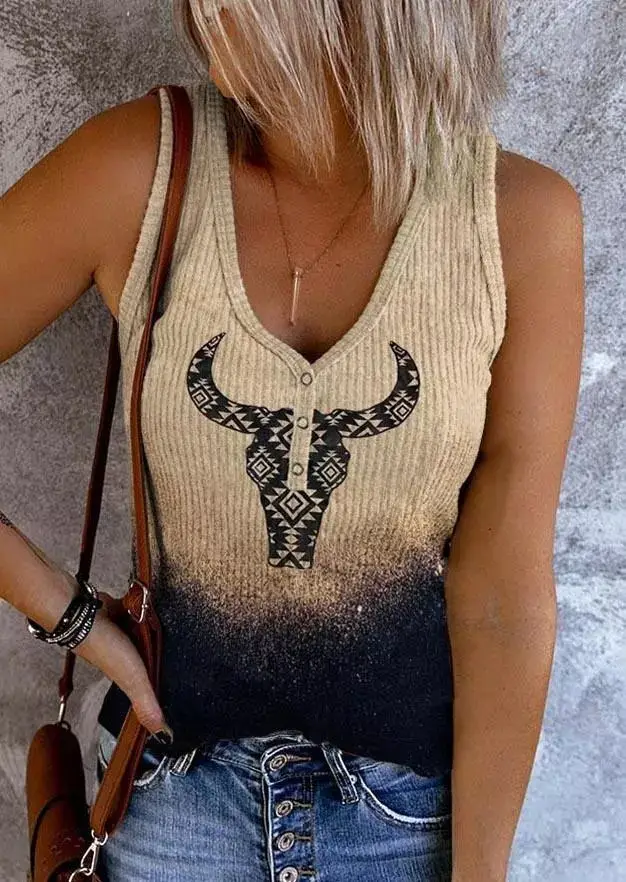 Women's 3D Printed V-Neck Sleeveless Vest with American Flag Design - Image 25