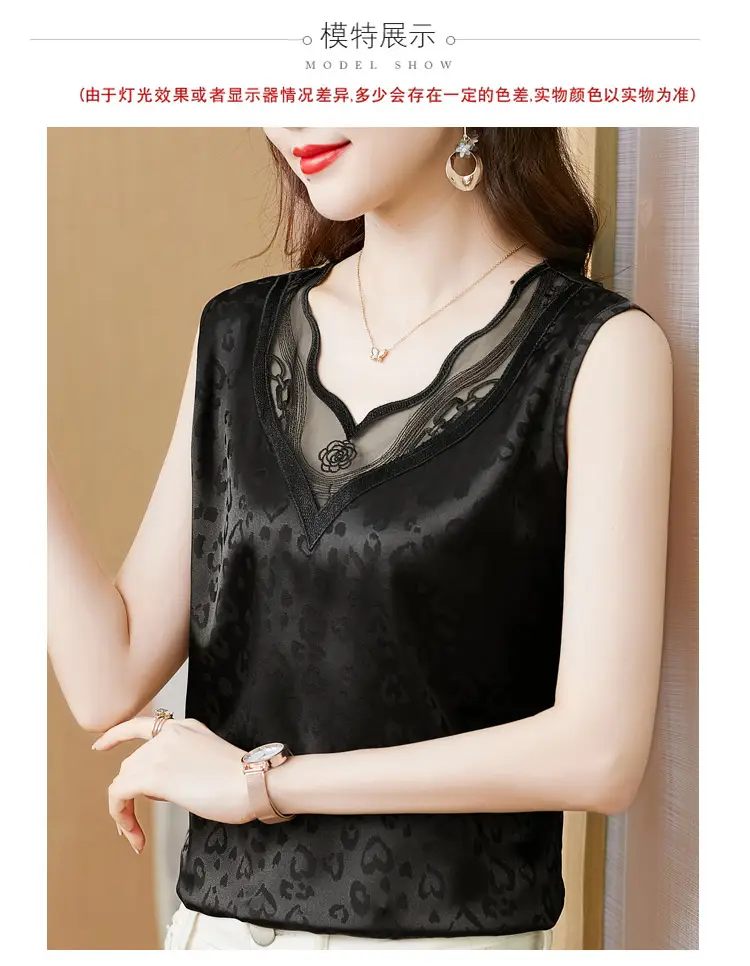 Elegant Women's Satin V-Neck Vest for Commuting Spring — feature 11