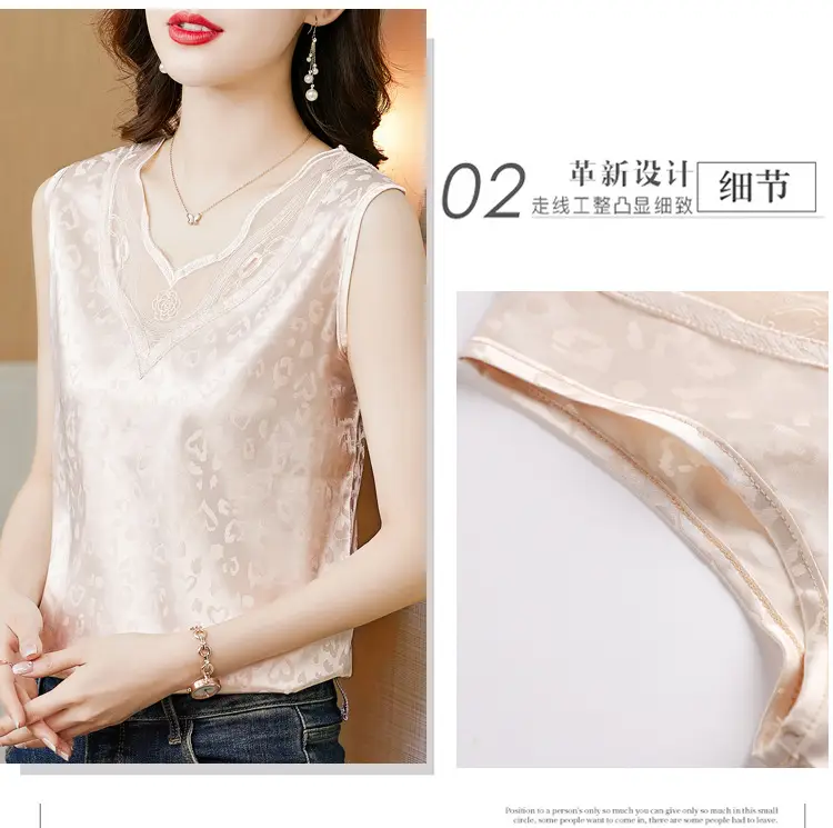 Elegant Women's Satin V-Neck Vest for Commuting Spring — feature 6