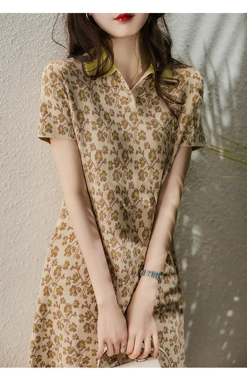 Women's Leopard Print Polo Collar Dress Summer 2022 — feature 12