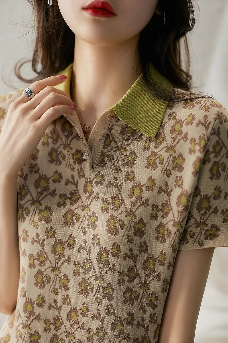 Women's Leopard Print Polo Collar Dress Summer 2022 — feature 14
