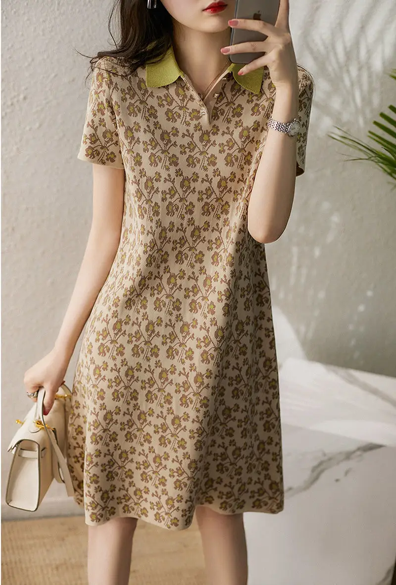 Women's Leopard Print Polo Collar Dress Summer 2022 — feature 18