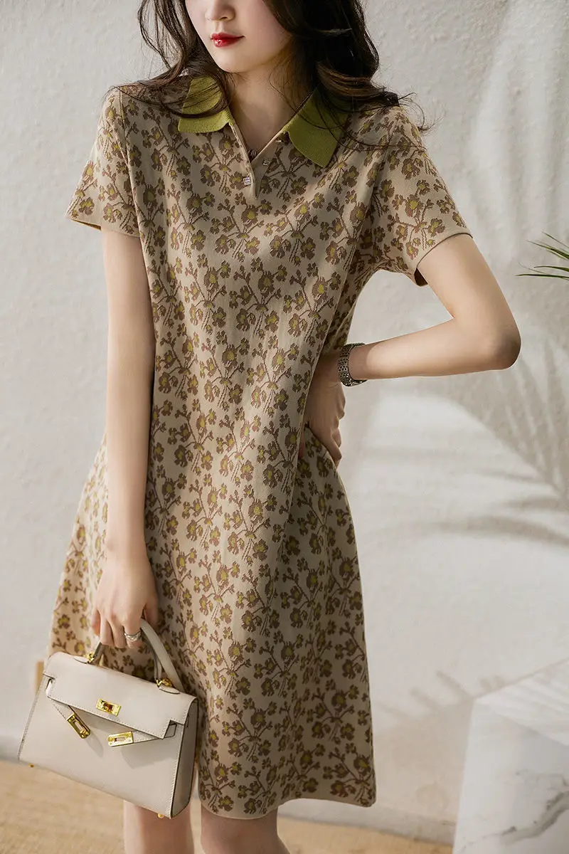 Women's Leopard Print Polo Collar Dress Summer 2022 — feature 5