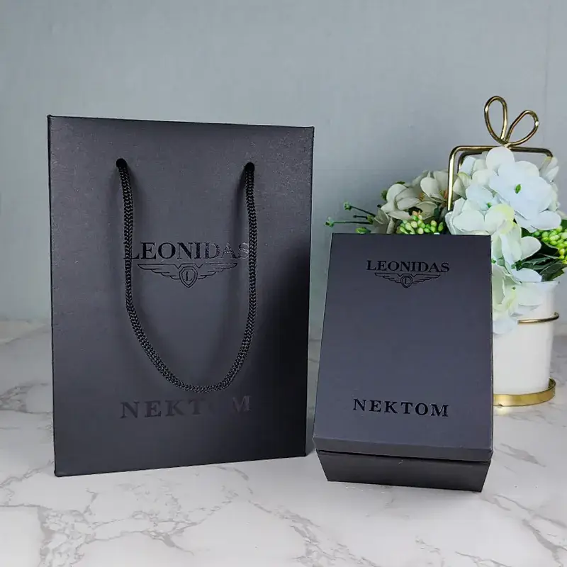 Leonida & Naton Watch Box Set Orange Small Quartz Black
