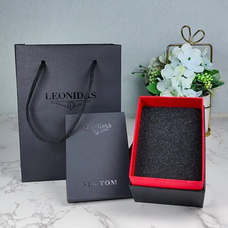 Leonida & Naton Watch Box Set Orange Small Quartz Black