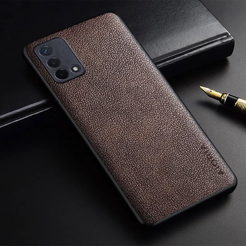 Oppo A55 A53 Phone Case Small Litchi Pattern Black - Image 7