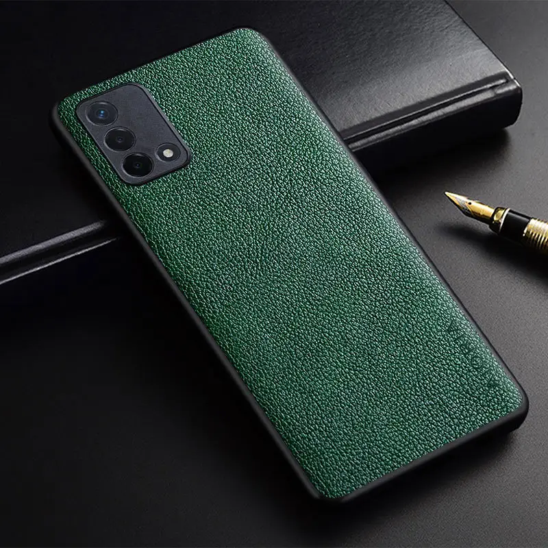 Oppo A55 A53 Phone Case Small Litchi Pattern Black - Image 5