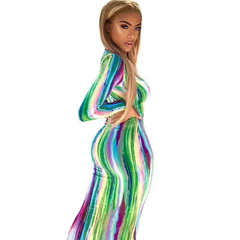 Autumn 2021 Striped Long Sleeve Dress for Women Large - Image 18