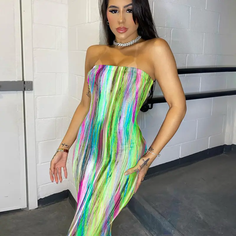 Autumn 2021 Striped Long Sleeve Dress for Women Large - Image 12