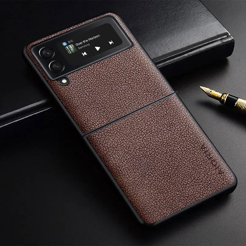Green Litchi Pattern Samsung Z Flip3 5G Phone Case