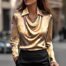 Women's Hot Selling Pleated Round Neck Top — feature 11