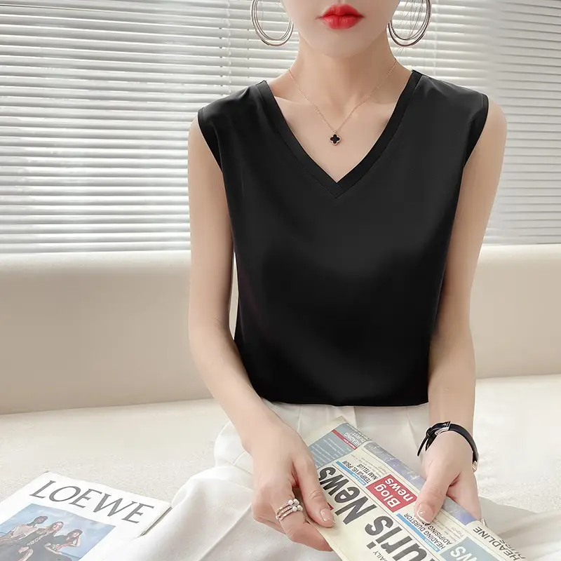 New Satin V-Neck Sleeveless Camisole Women Summer - Image 2