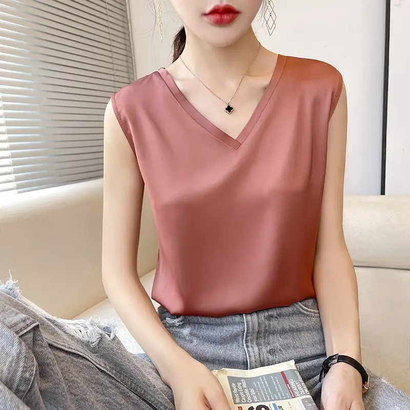 New Satin V-Neck Sleeveless Camisole Women Summer - Image 5