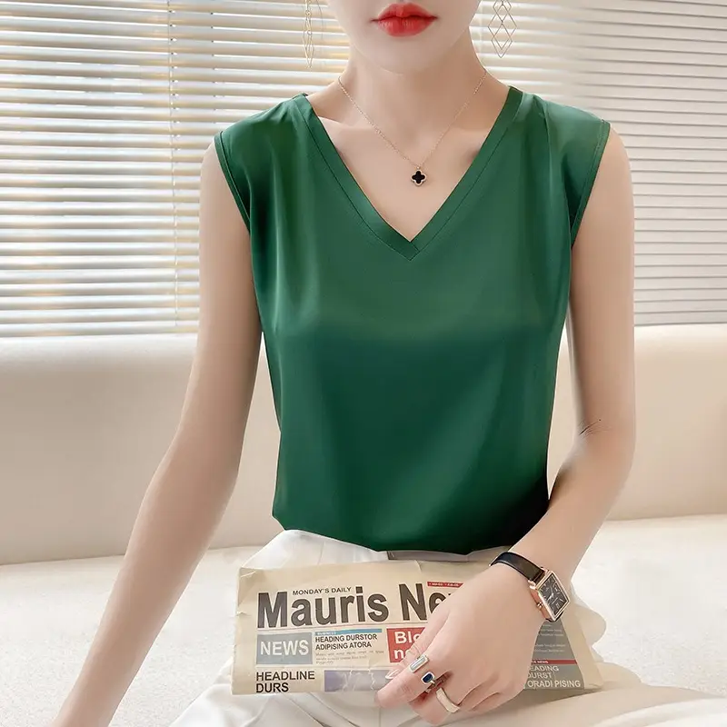 New Satin V-Neck Sleeveless Camisole Women Summer - Image 7