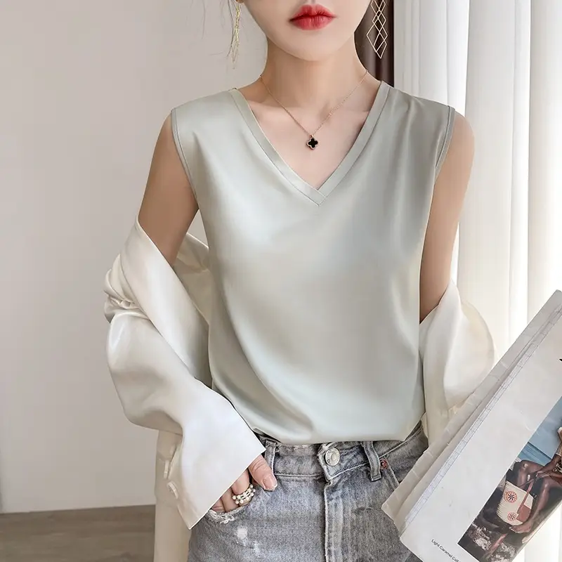 New Satin V-Neck Sleeveless Camisole Women Summer - Image 8