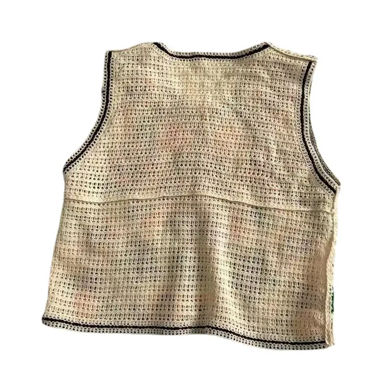 New Retro Ethnic Knitted Vest Women's Hollow Design