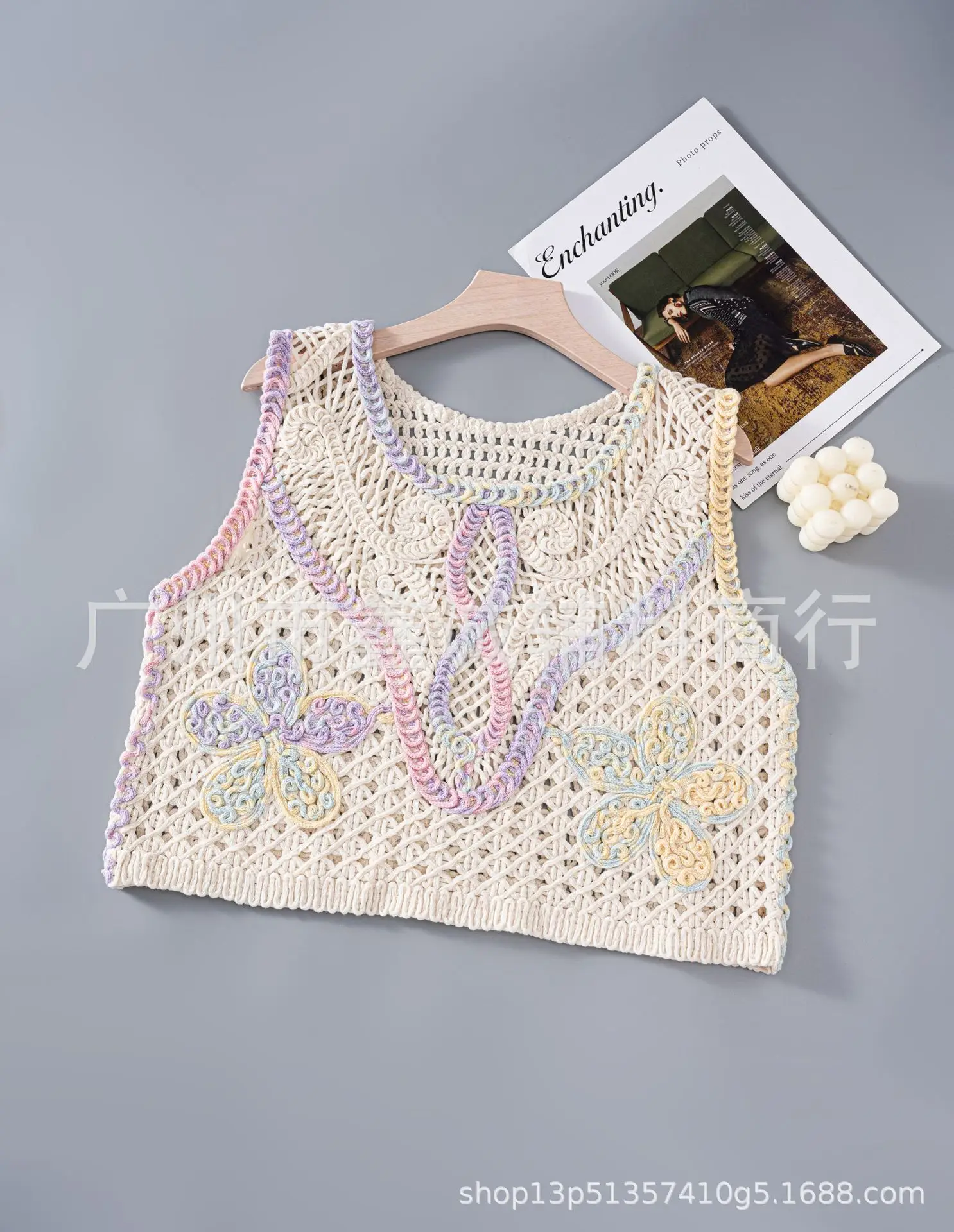 New Retro Ethnic Knitted Vest Women's Hollow Design