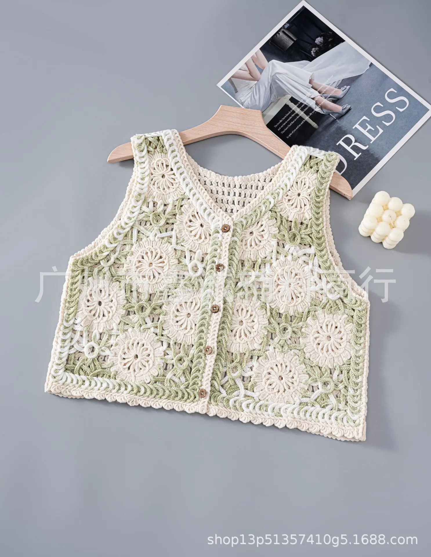 New Retro Ethnic Knitted Vest Women's Hollow Design