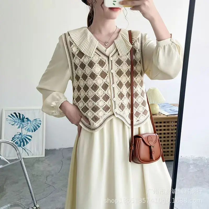 New Retro Ethnic Knitted Vest Women's Hollow Design