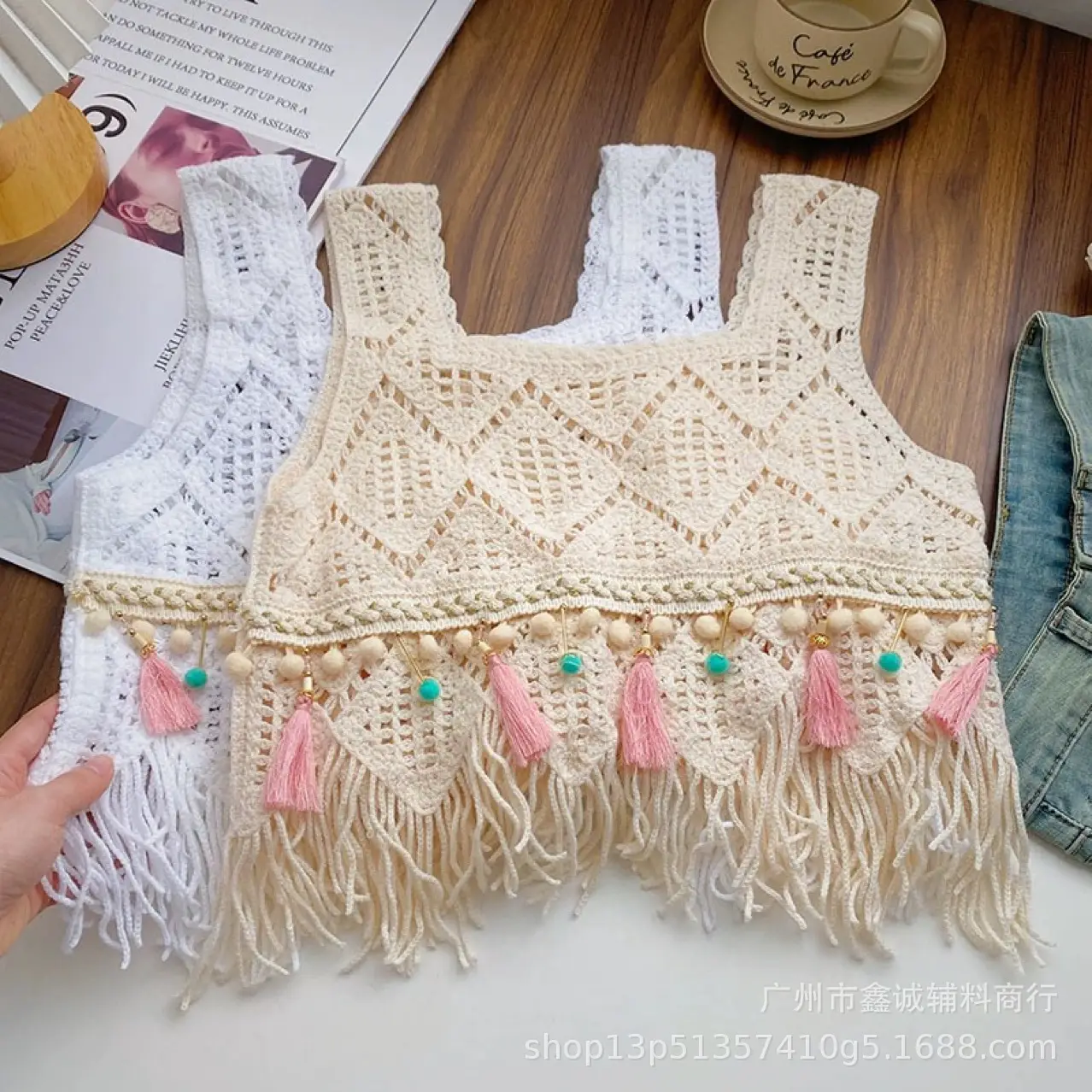 New Retro Ethnic Knitted Vest Women's Hollow Design