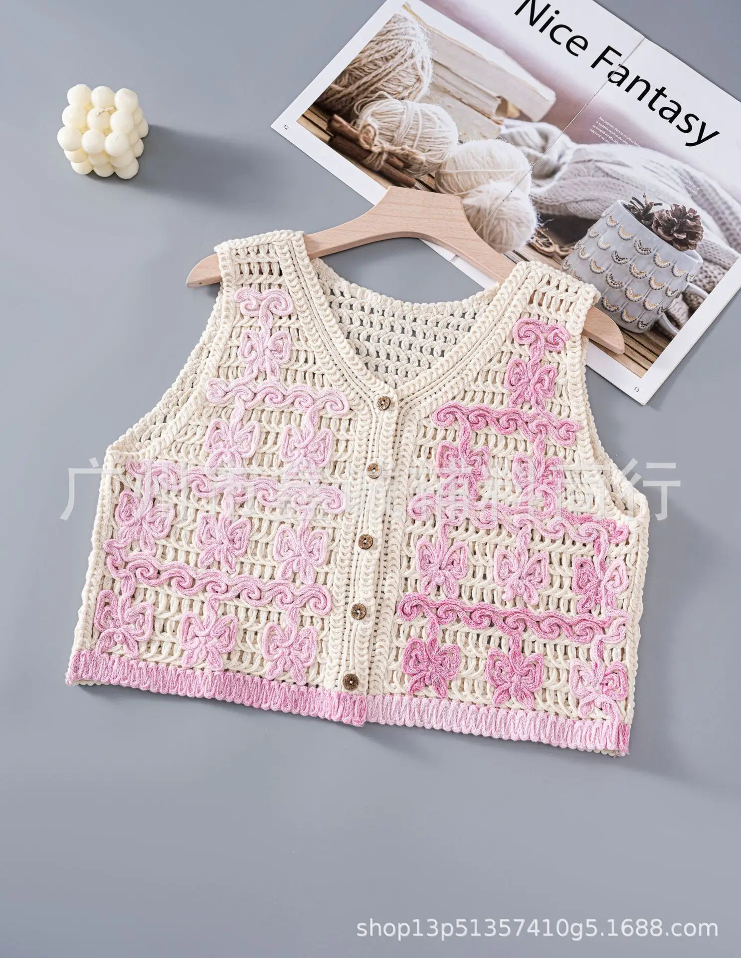 New Retro Ethnic Knitted Vest Women's Hollow Design