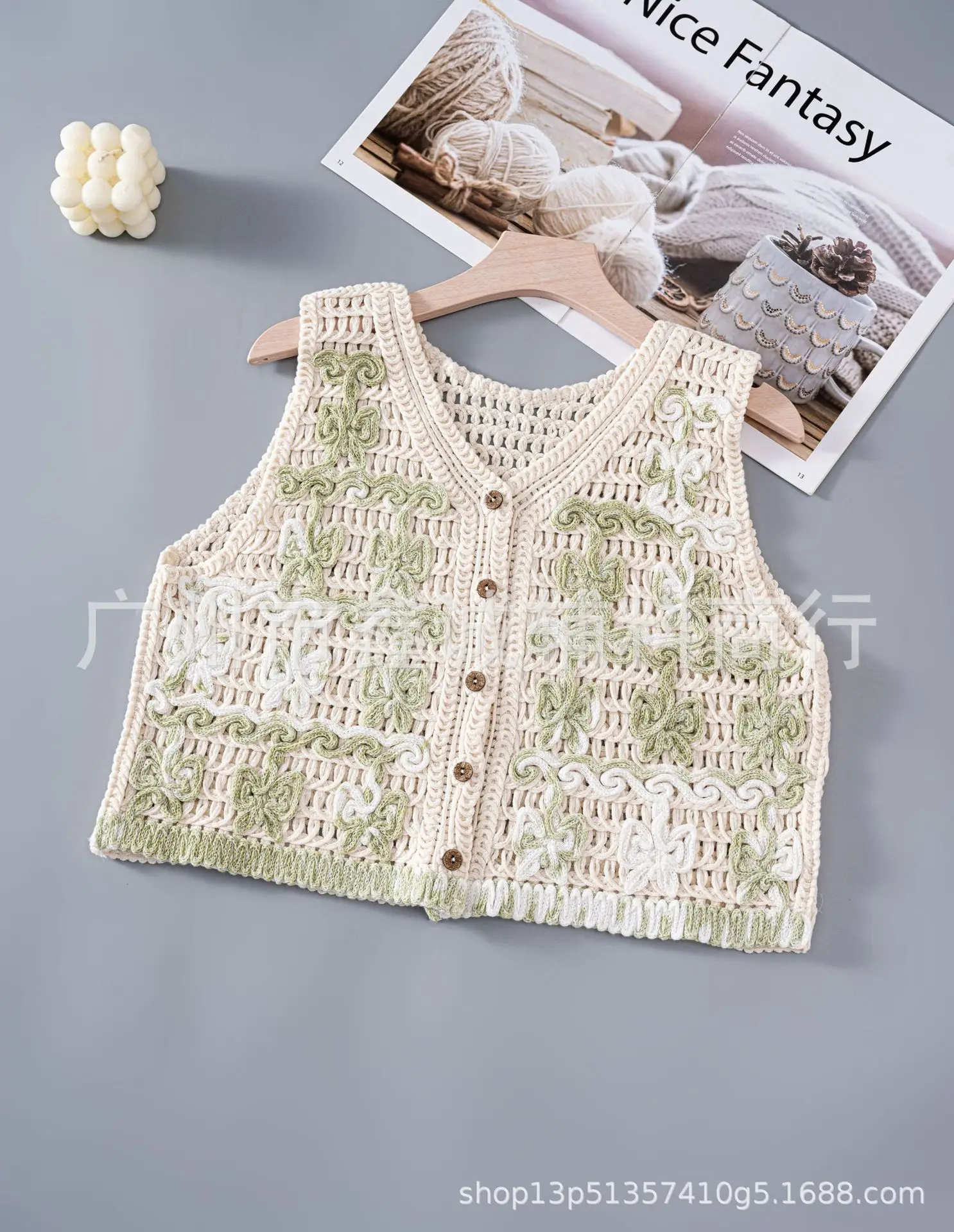 New Retro Ethnic Knitted Vest Women's Hollow Design