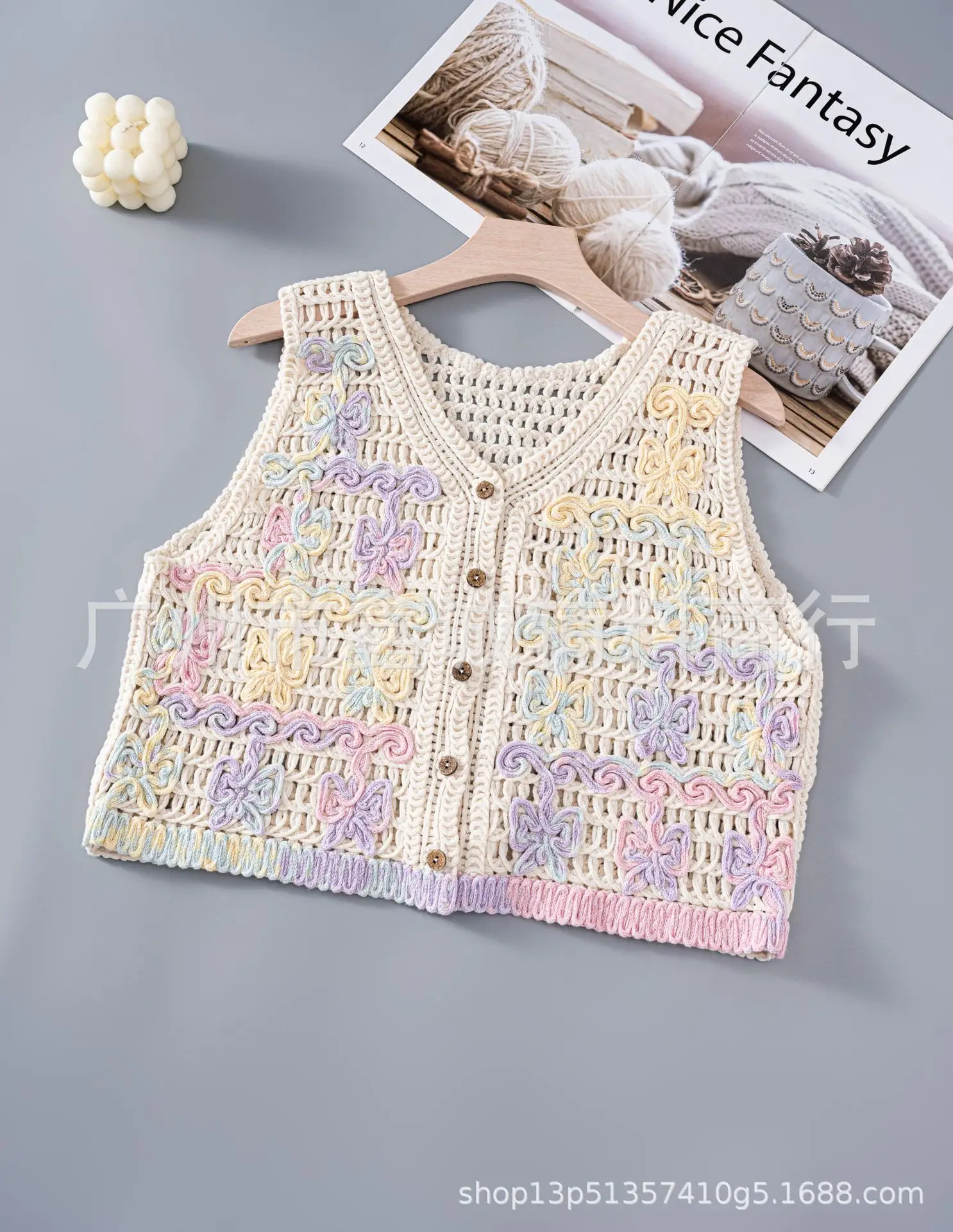 New Retro Ethnic Knitted Vest Women's Hollow Design