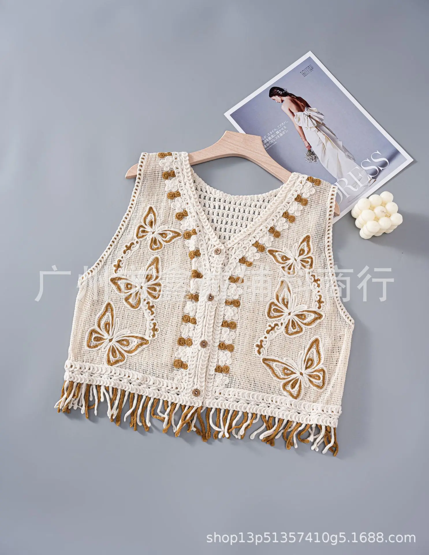 New Retro Ethnic Knitted Vest Women's Hollow Design