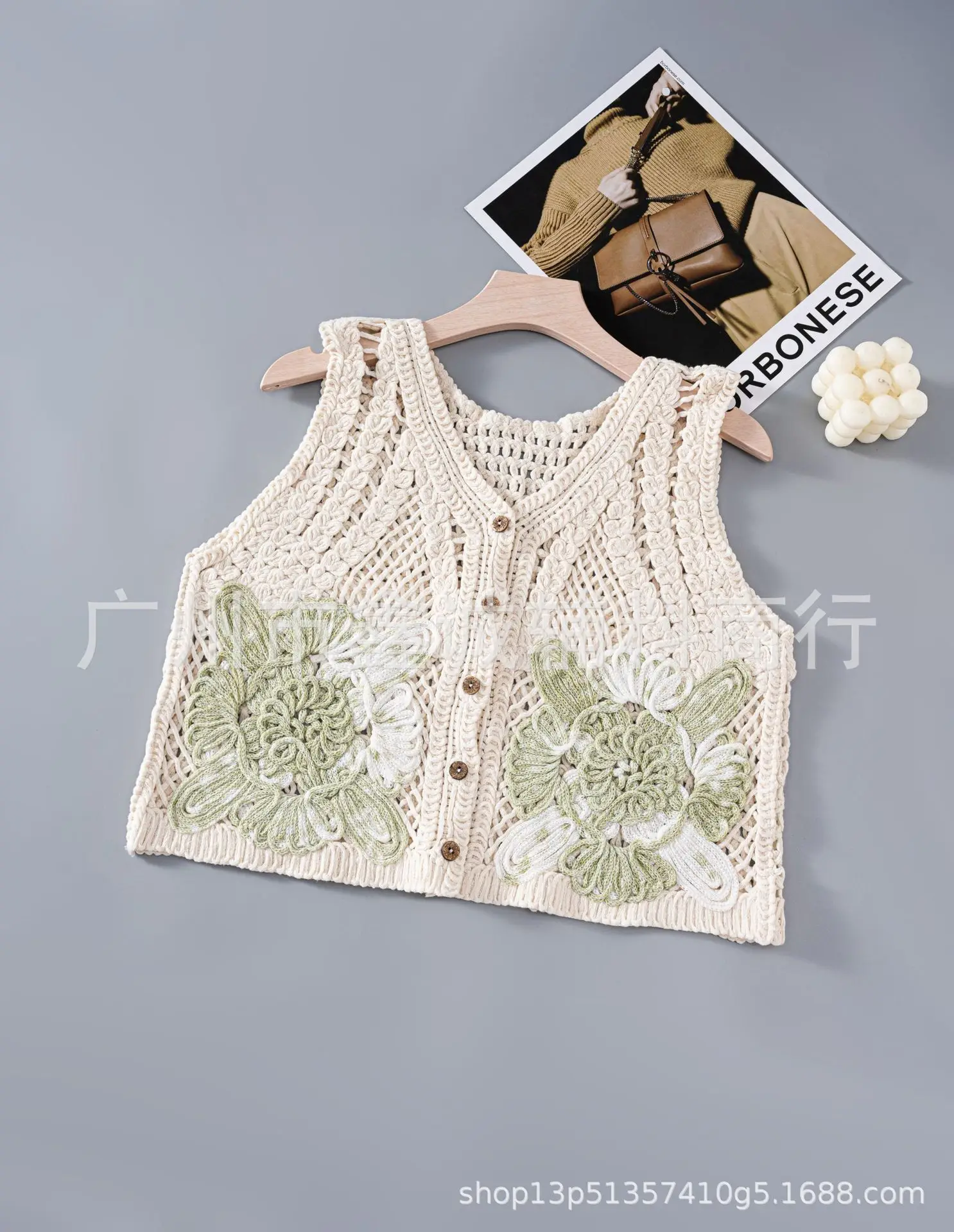 New Retro Ethnic Knitted Vest Women's Hollow Design