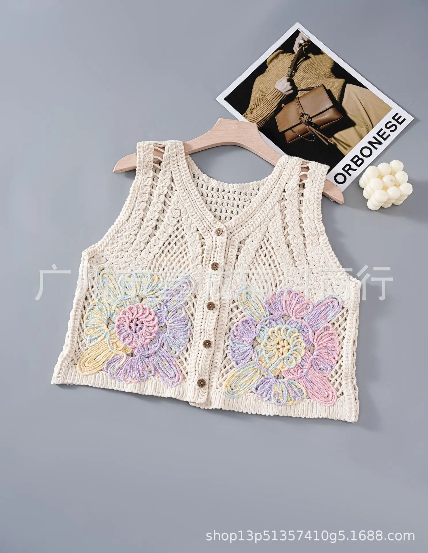 New Retro Ethnic Knitted Vest Women's Hollow Design