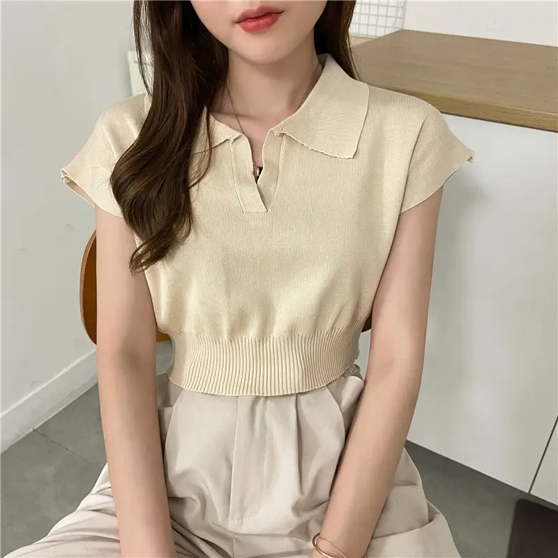 Women White Short Sleeve Polo T-Shirt 2025 - Image 4