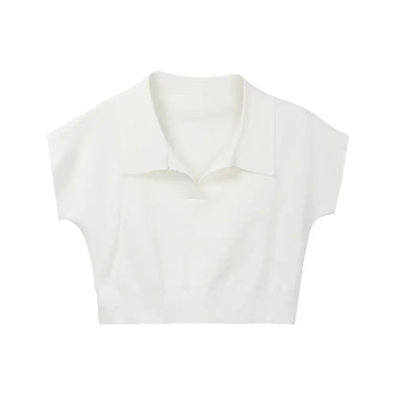 Women White Short Sleeve Polo T-Shirt 2025 - Image 6