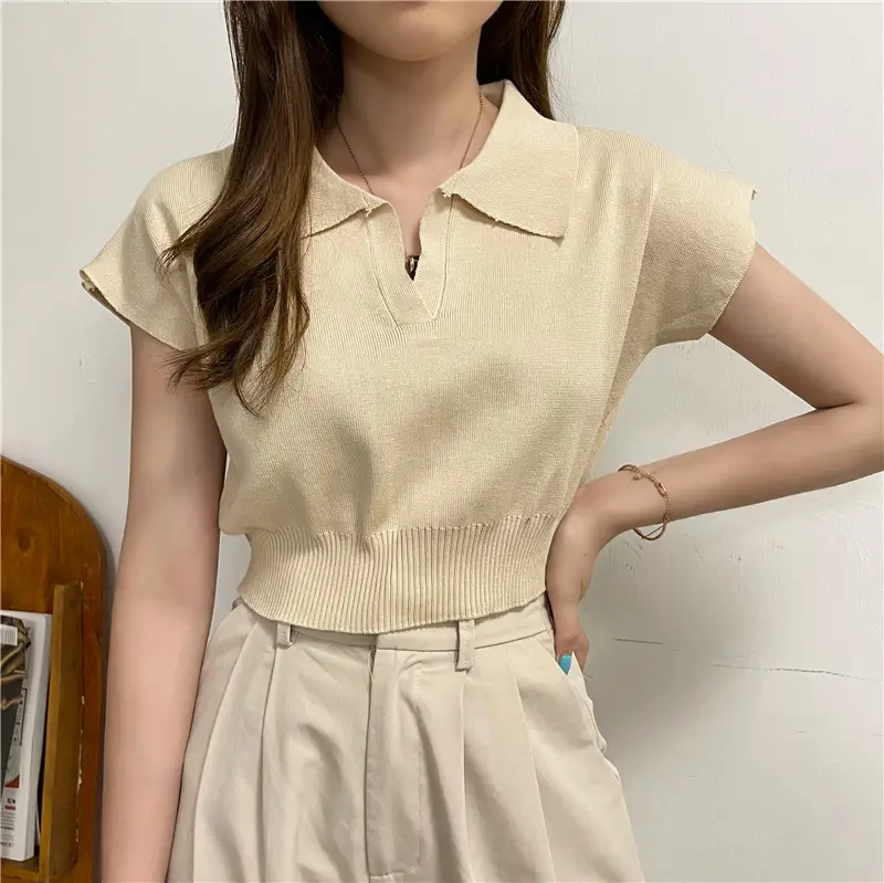 Women White Short Sleeve Polo T-Shirt 2025 — feature 13