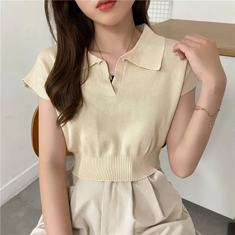 Women White Short Sleeve Polo T-Shirt 2025 — feature 15