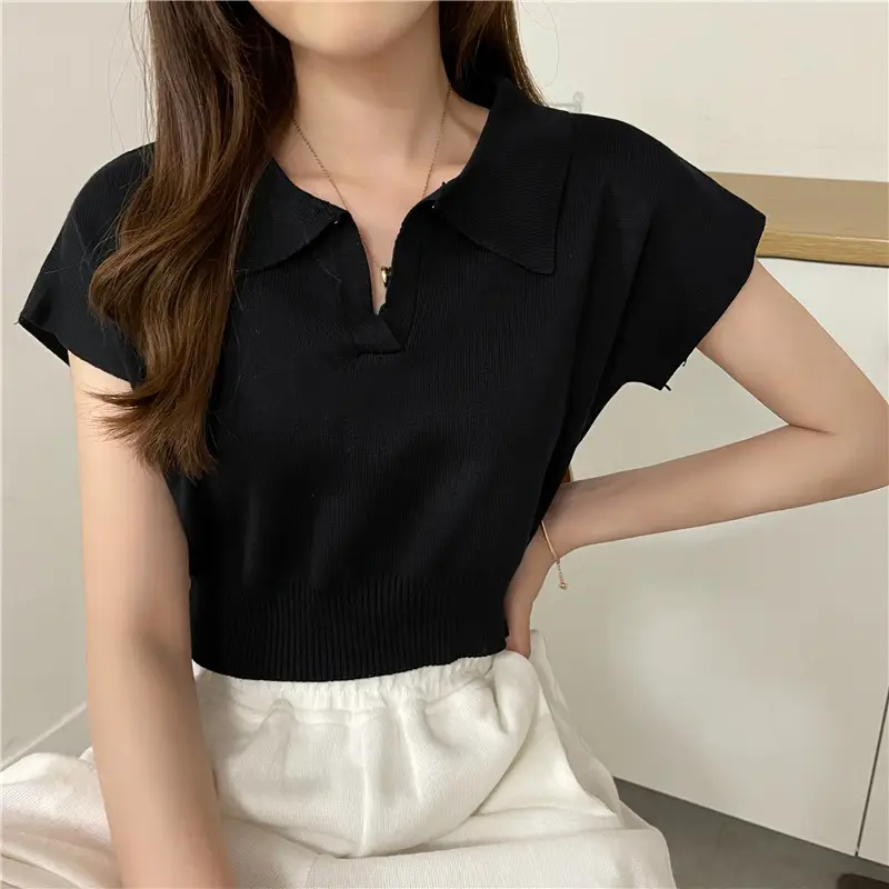 Women White Short Sleeve Polo T-Shirt 2025 — feature 17