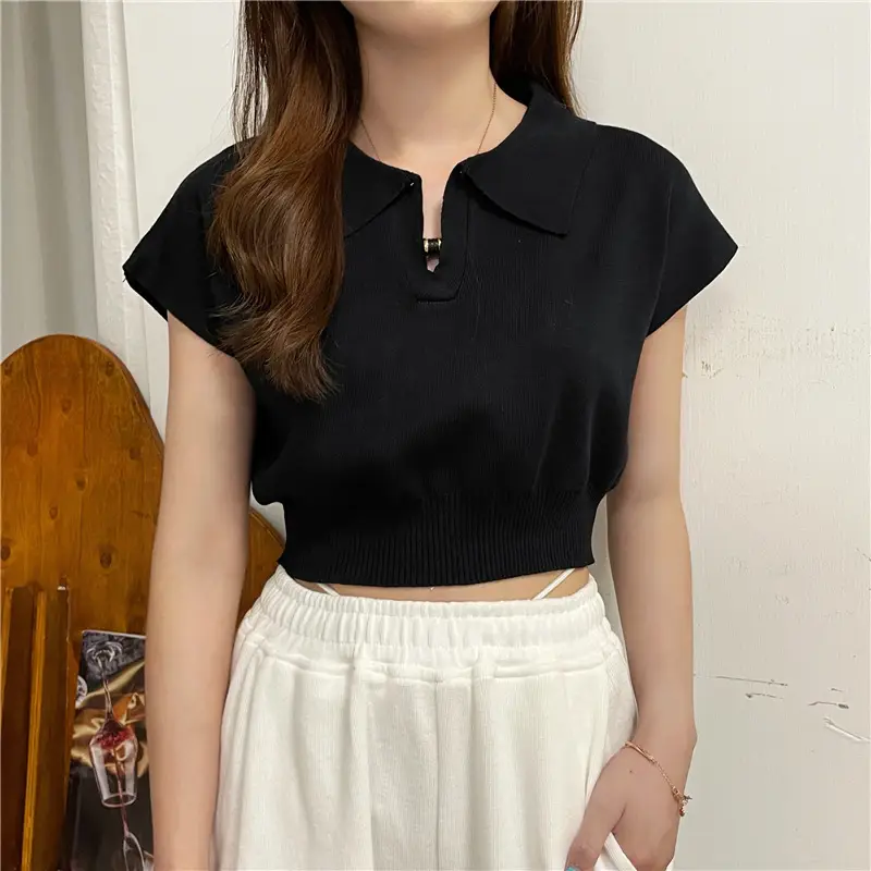 Women White Short Sleeve Polo T-Shirt 2025 — feature 18