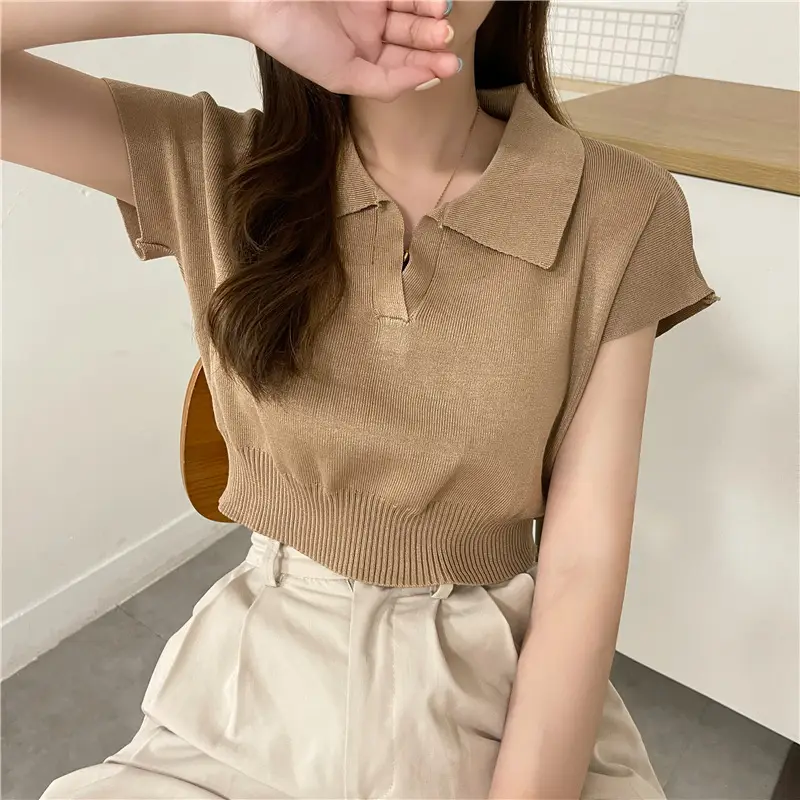 Women White Short Sleeve Polo T-Shirt 2025 — feature 3