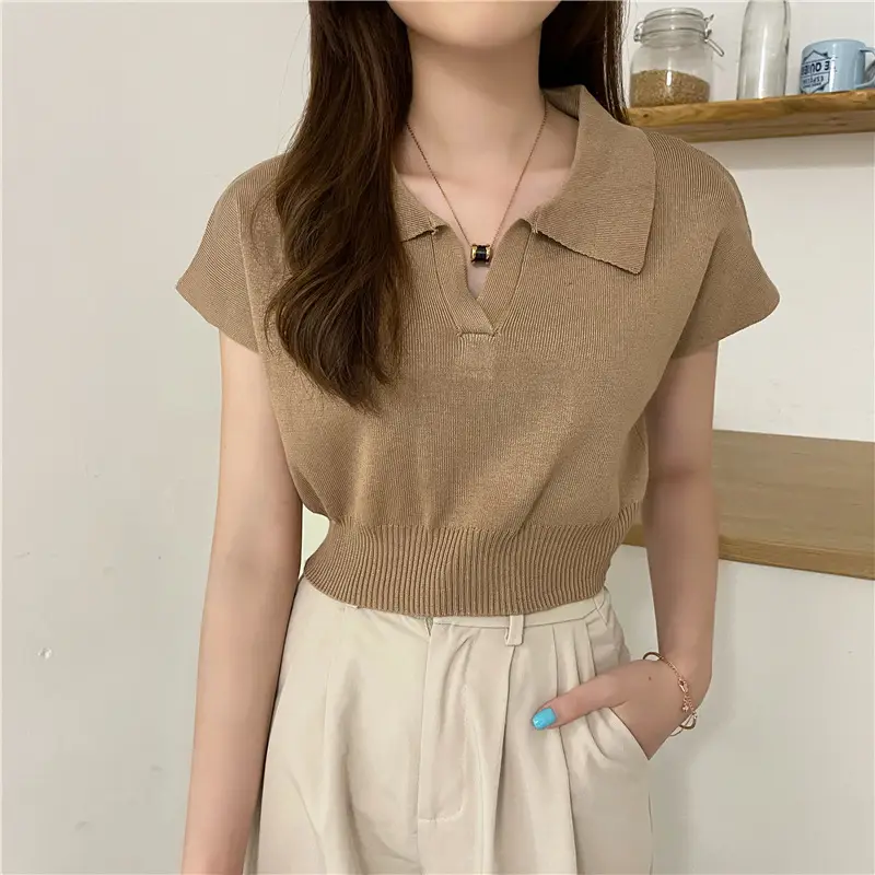 Women White Short Sleeve Polo T-Shirt 2025 — feature 4