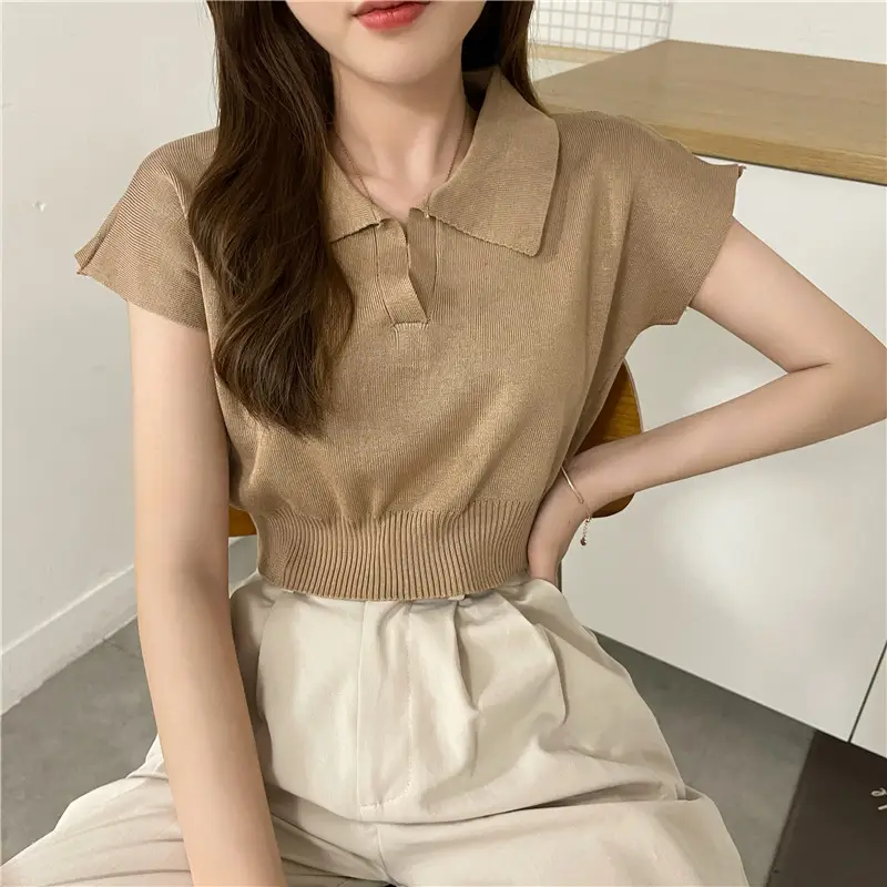 Women White Short Sleeve Polo T-Shirt 2025 — feature 5