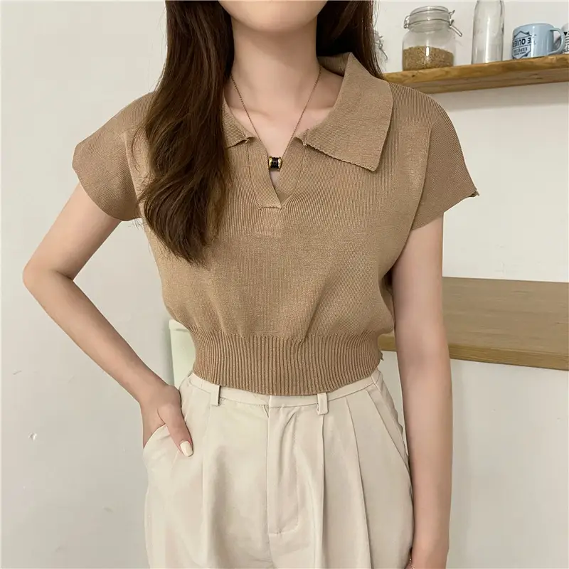 Women White Short Sleeve Polo T-Shirt 2025 — feature 6