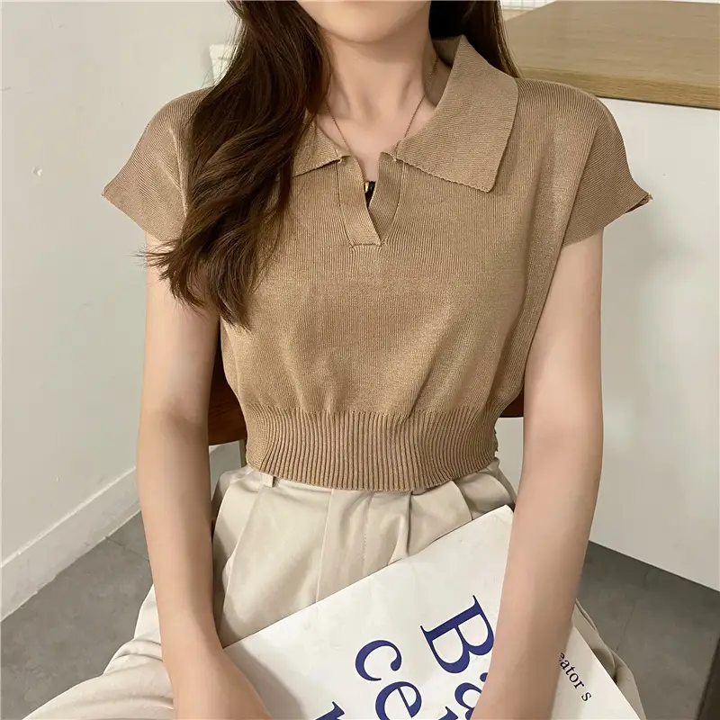 Women White Short Sleeve Polo T-Shirt 2025 — feature 7
