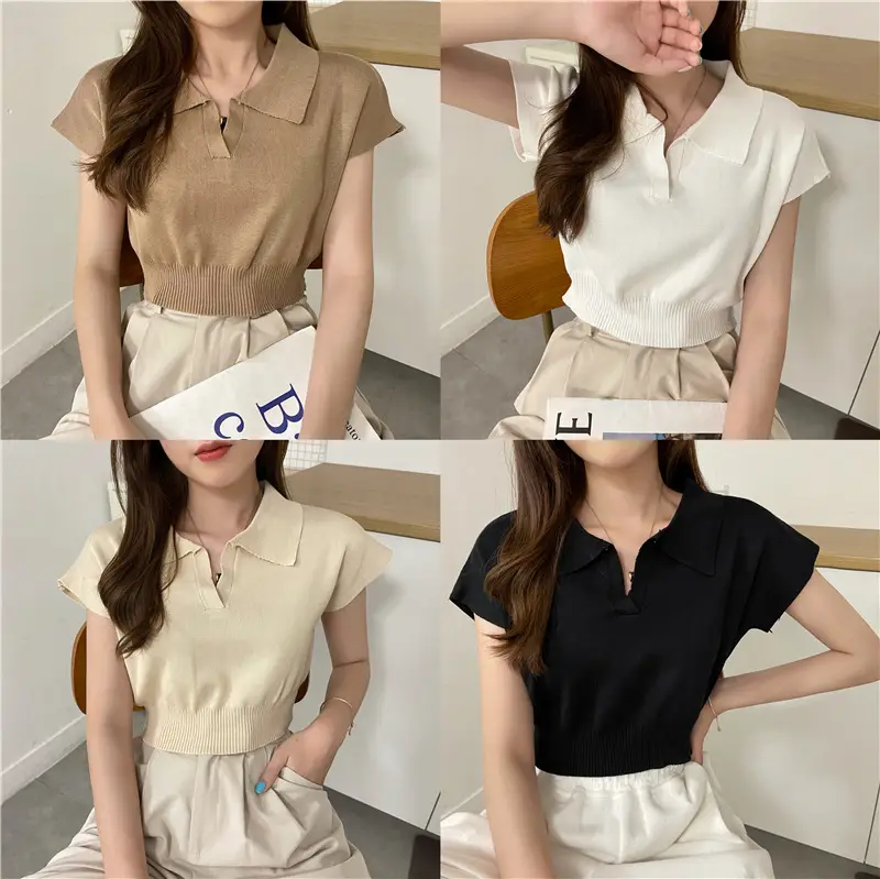 Women White Short Sleeve Polo T-Shirt 2025 - Image 2